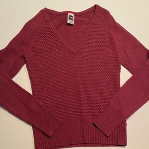 The North Face Women's V-Neck Merino wool Sweater - Deep Red